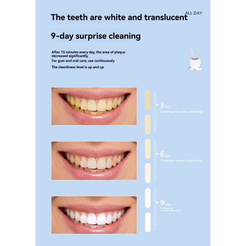 Teeth Whitening Gum - Yetişkinler İçin U Şekilli Elektrikli Diş