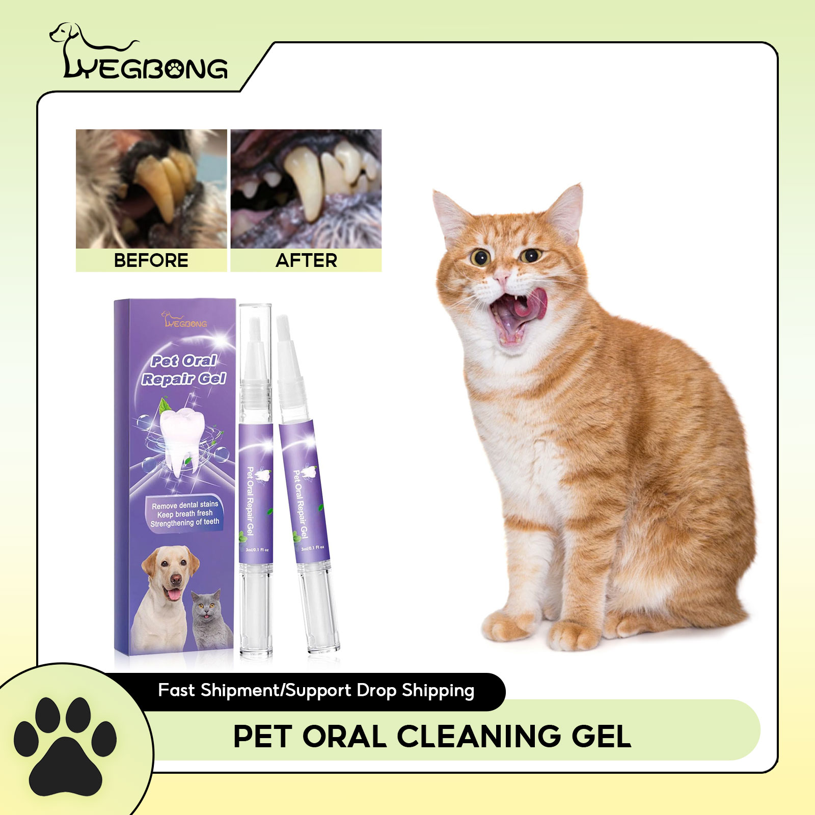 Teeth Whitening Gum - Pet Oral Onarım Jeli Yavru Tartar