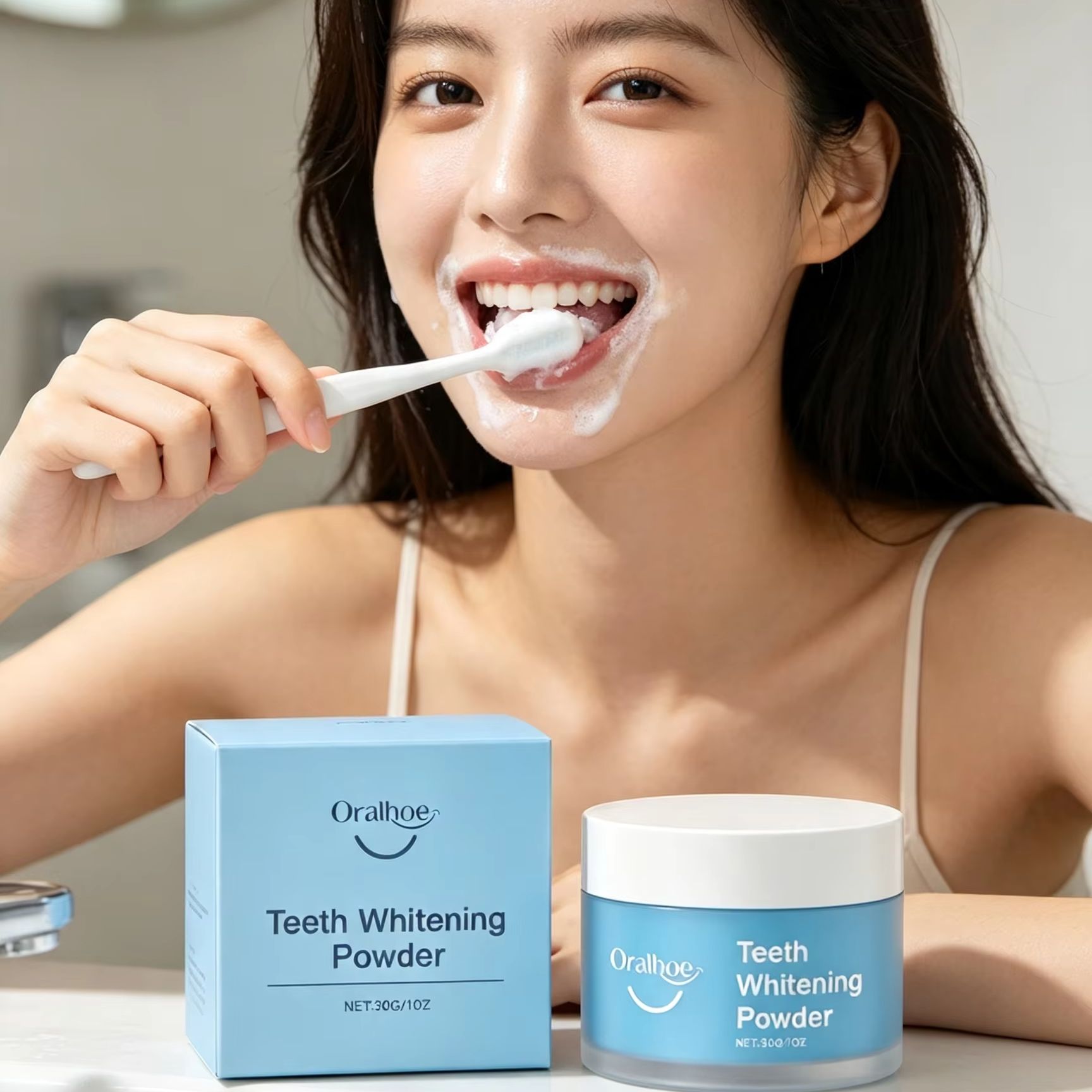 Teeth Whitening Zimba - Oralhoe Diş Tozu, Dişleri Fırçalamak İçin