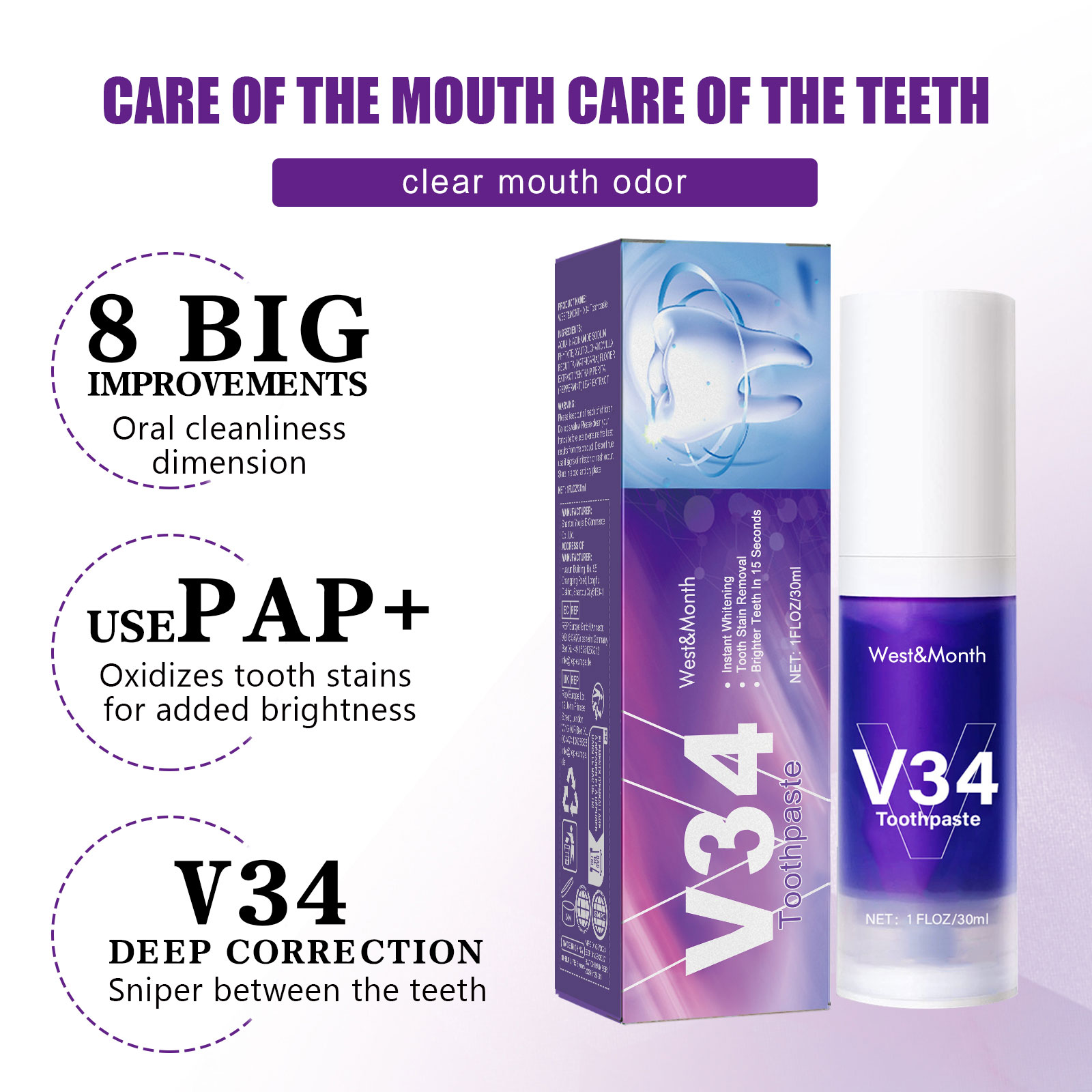 V34 Diş Beyazlatıcı Diş Macunu - Remineralizing Toothpaste incelemesi ve fiyatı